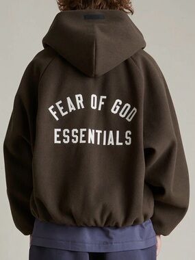 Fear of God Essentials Brushed Yarn Hooded Bomber Jacket
